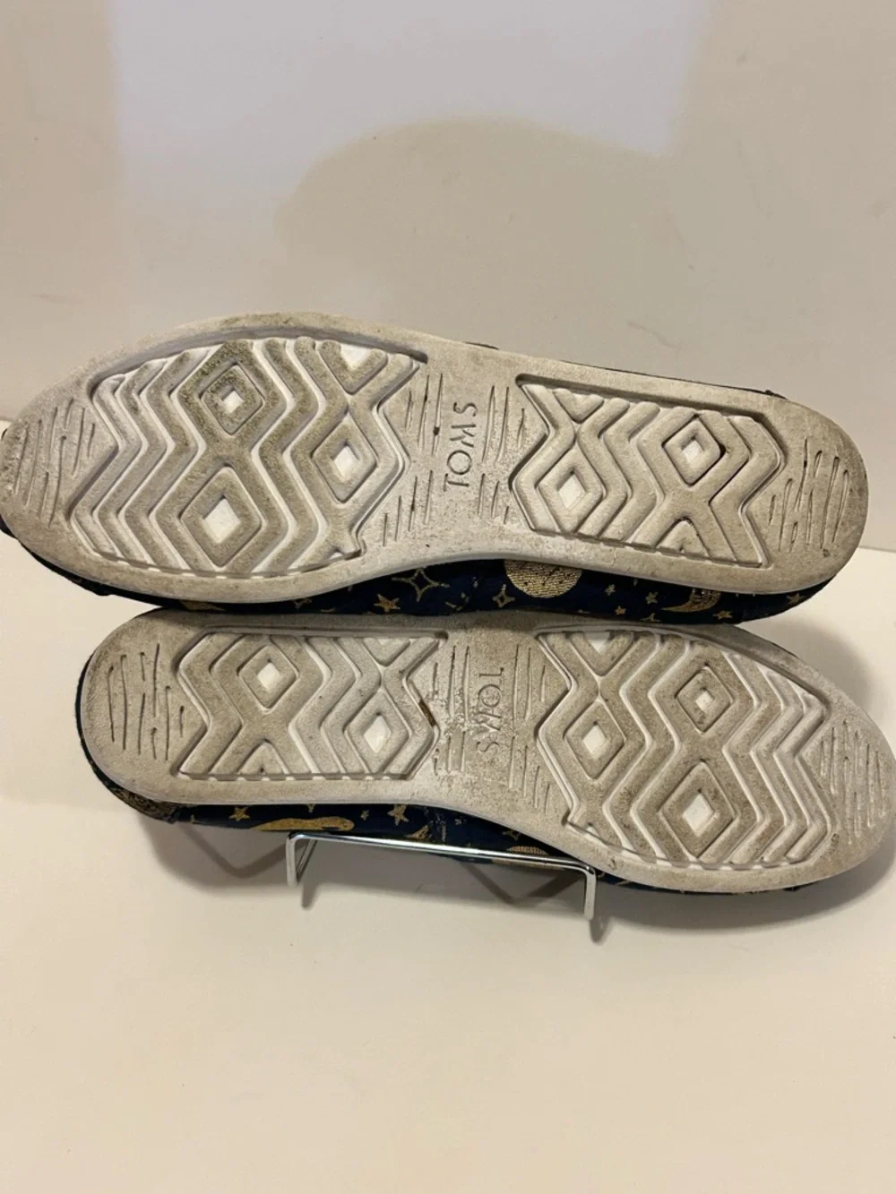 TOMS Women's Navy & Gold Celestial Slip-On Espadrilles - size 7.5